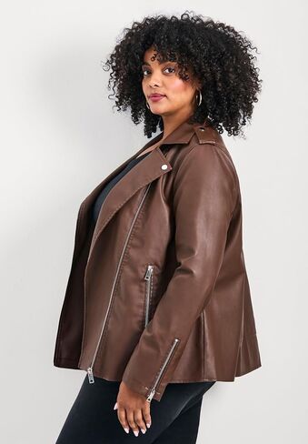 Women's Plus Size Jane Faux Leather Jacket in Saudi Arabia