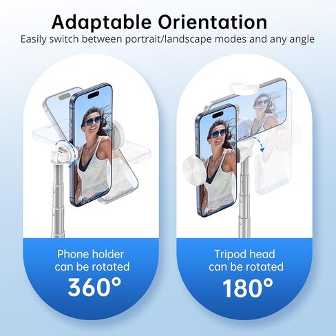 SYNCWIRE 53.5" Phone Tripod, Selfie Stick Tripod with Bluetooth Remote, All-in-One Aluminum Phone Tripod Stand for 4"-7" iPhone and Android Smartphones, Black in Kuwait