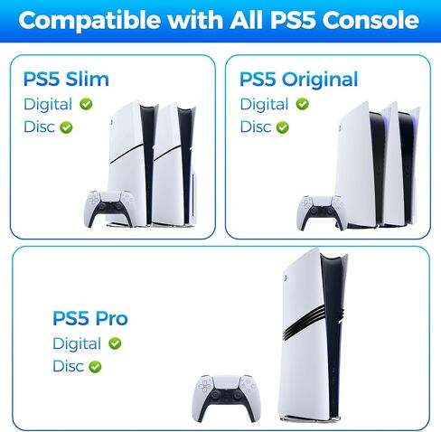 ZHGM Wall Mount for PS5 Slim/PS5, Metal Wall Mount Kit for Playstation 5 Console & Controllers, Enhance Heat Dissipation, Mount Near TV Left/Right, Space Saving & Stable Wall Stand Holder (Sliver) in Saudi Arabia