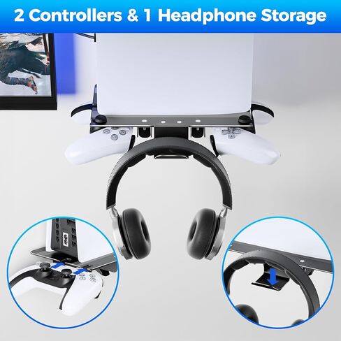 ZHGM Wall Mount for PS5 Slim/PS5, Metal Wall Mount Kit for Playstation 5 Console & Controllers, Enhance Heat Dissipation, Mount Near TV Left/Right, Space Saving & Stable Wall Stand Holder (Sliver) in Saudi Arabia