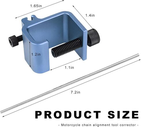 Chain Alignment Tool for Motorcycle, Motorcycle Sprocket Chain Quick & Accurate Adjustment Tool, Aluminum Alignment Tool Compatible with ATV Dirt Bike Scooter Chain (Blue) in Saudi Arabia