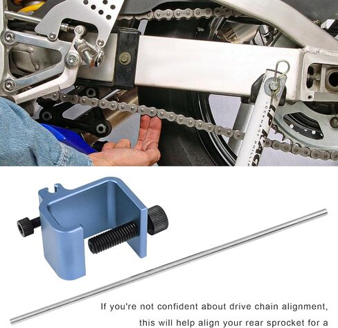 Chain Alignment Tool for Motorcycle, Motorcycle Sprocket Chain Quick & Accurate Adjustment Tool, Aluminum Alignment Tool Compatible with ATV Dirt Bike Scooter Chain (Blue) in Saudi Arabia