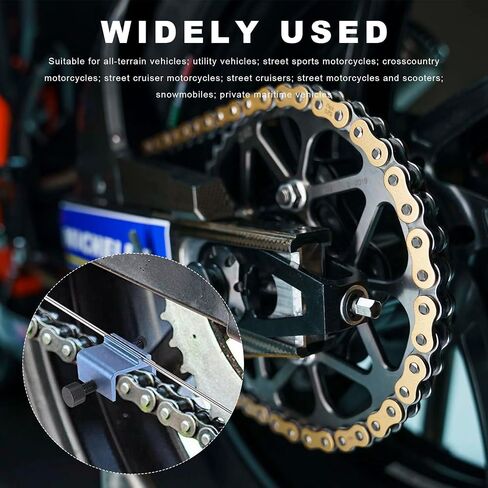 Chain Alignment Tool for Motorcycle, Motorcycle Sprocket Chain Quick & Accurate Adjustment Tool, Aluminum Alignment Tool Compatible with ATV Dirt Bike Scooter Chain (Blue) in Saudi Arabia