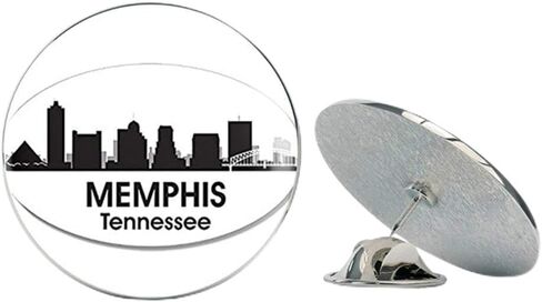 بيضاوي B/W أفق Memphis (City TN Tenn) Metal 0.75 "Tabel Hat Pin Tie Tack Pinback in Saudi Arabia