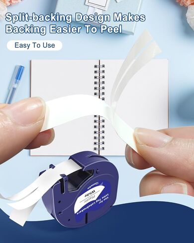 6Pack Compatible for DYMO LT100H LT100T LetraTag Refills Plastic Label Tape 16952 91331 91332 91333 91334 91335 Black on Clear/White/Yellow/Red/Green/Blue, 12mm x 4m (1/2" x 13') in Saudi Arabia