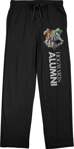 Bioworld Harry Potter Hogwarts Alumni and Four Houses Men's Black Graphic Sleep Pajama Pants in Saudi Arabia