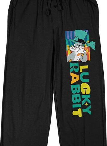 Looney Tunes St. Patrick's Day Lucky Rabbit Men's Black Sleep Pants in Saudi Arabia