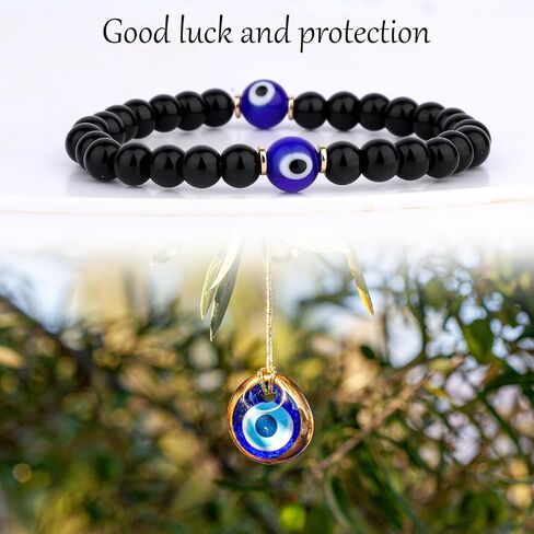 سوار Evil Eye Eye ، حظًا سعيدًا ، حظي بحماية سحر الهدية ، مجوهرات للرجال والنساء سوار روحي لسلسلة المرونة لعيد الميلاد أو الذكرى السنوية in Saudi Arabia