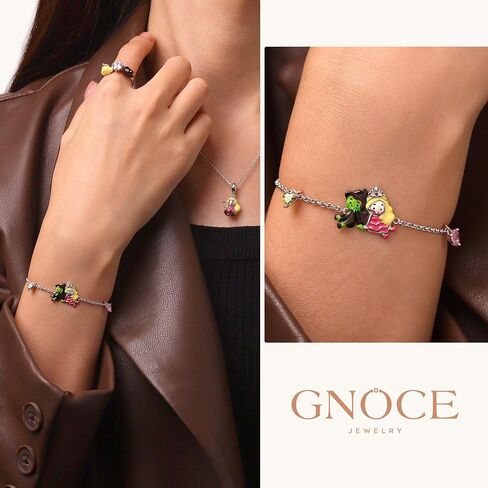 GNOCE Wicked Friendship Love Heart Adjustable Bracelet for Her, S925 Sterling Silver Bracelet for Women Fit Bracelet, Halloween Mother's Day Jewelry in Saudi Arabia