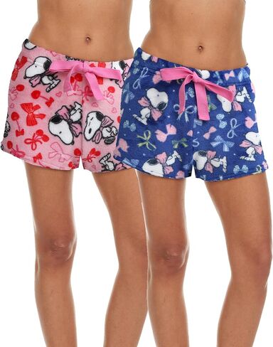 Womens Pajama Shorts - 1 Pack or 2 Pack Peanuts Snoopy Comfy PJs Sleep Lounge Pajama Shorts for Women (S-XL) in Saudi Arabia