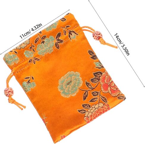 MERRYHAPY 8pcs Drawstring Bag Jewelry Makeup Storage Pouches Traditional Embroidery Pouch for Travel Soft Material Drawstring Closure in Saudi Arabia