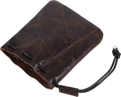 Leather Drawstring Pouch for Jewelry Cosmetics Versatile Storage Bag Coffee Durable Elegant Design for Weddings Parties Daily Use Luxury Jewelry Packaging in Saudi Arabia