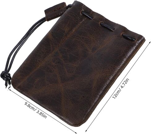 Leather Drawstring Pouch for Jewelry Cosmetics Versatile Storage Bag Coffee Durable Elegant Design for Weddings Parties Daily Use Luxury Jewelry Packaging in Saudi Arabia