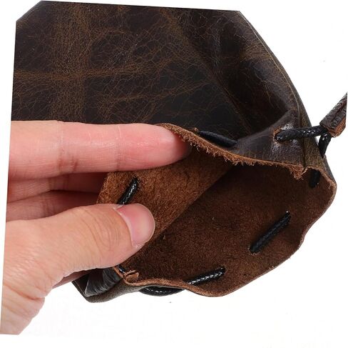 Leather Drawstring Pouch for Jewelry Cosmetics Versatile Storage Bag Coffee Durable Elegant Design for Weddings Parties Daily Use Luxury Jewelry Packaging in Saudi Arabia