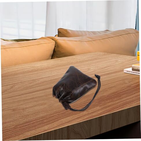 Leather Drawstring Pouch for Jewelry Cosmetics Versatile Storage Bag Coffee Durable Elegant Design for Weddings Parties Daily Use Luxury Jewelry Packaging in Saudi Arabia