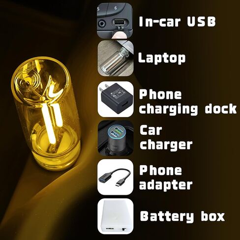 تعديل اللمس Retro مصابيح السيارات الملحقات ، والبطارية تعمل وقابس USB في المصباح المزاجي الداخلي التلقائي ، اللمس مصابيح ليلية صغيرة قابلة لللمس لغرفة النوم ، التخييم ، عطلة ، بدون قطب تعتيم (أحمر ، 1pack) in Saudi Arabia