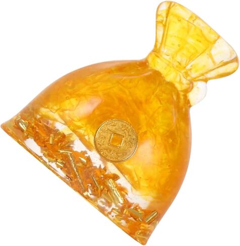 Luxshiny Chinese Good Fortune Money Bag Statue Decoration Home Decor Wealth Success Coin Ornament Feng Shui for Housewarming 5-inch Resin Sculpture in Saudi Arabia