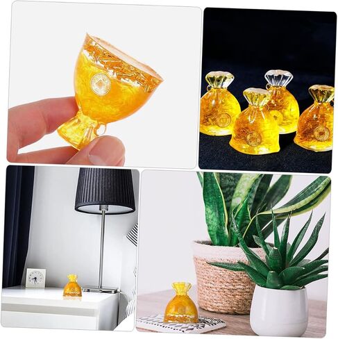 Luxshiny Chinese Good Fortune Money Bag Statue Decoration Home Decor Wealth Success Coin Ornament Feng Shui for Housewarming 5-inch Resin Sculpture in Saudi Arabia