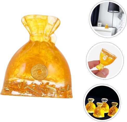 Luxshiny Chinese Good Fortune Money Bag Statue Decoration Home Decor Wealth Success Coin Ornament Feng Shui for Housewarming 5-inch Resin Sculpture in Saudi Arabia