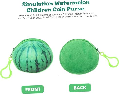 PartyKindom 5pcs Cute Coin Pouch Watermelon Shape Plush Coin Purse Boys and Girls Change Purse Educational Fruit Wallet in Saudi Arabia