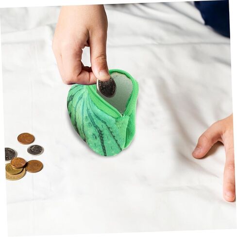 PartyKindom 5pcs Cute Coin Pouch Watermelon Shape Plush Coin Purse Boys and Girls Change Purse Educational Fruit Wallet in Saudi Arabia