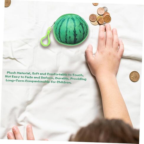 PartyKindom 5pcs Cute Coin Pouch Watermelon Shape Plush Coin Purse Boys and Girls Change Purse Educational Fruit Wallet in Saudi Arabia