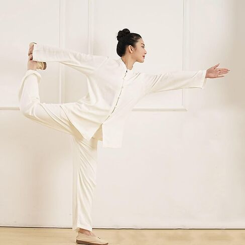Traditional Long Sleeve Tang Kung Fu Uniform,Summer Spring Autumn Tai Chi Clothes Unisex Soft and in Saudi Arabia