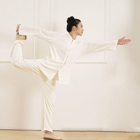Traditional Long Sleeve Tang Kung Fu Uniform,Summer Spring Autumn Tai Chi Clothes Unisex Soft and in Saudi Arabia