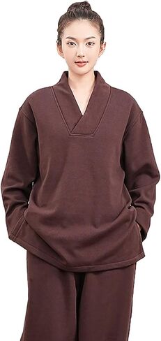 Meditation Clothing,Traditional Long Sleeve Tang Kung Fu Uniform Autumn and Winter Thickened Zen in Saudi Arabia