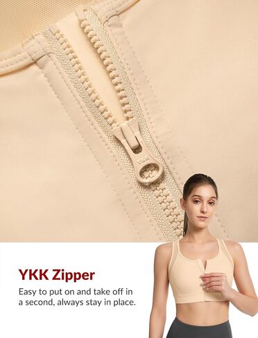 Yvette Front Zip Sports Bras for Women High Impact Mesh Racerback Full Support Sports Bra Plus Size for Running in Saudi Arabia