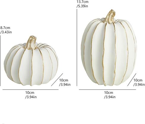 2pcs زخارف القرع في الخريف مهرجان الحصاد راتنج ريفي ديكورات اليقطين المنحوتة أبيض اليقطين تمثال الجدول لحفلات الزفاف في الهالوين (C خط اليقطين) in Kuwait