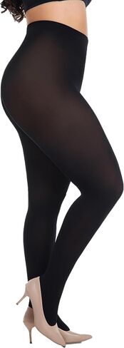 Plus Size 70D Nylons Opaque Tights for Women - 1 Pairs Queen Size Soft Solid Color Control Top High Waist Pantyhose in Saudi Arabia