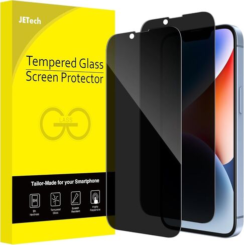 JETech Privacy Full Coverage Screen Protector for iPhone 14 6.1-Inch, Anti-Spy Tempered Glass Film, Edge to Edge Protection Case-Friendly, 2-Pack in Kuwait