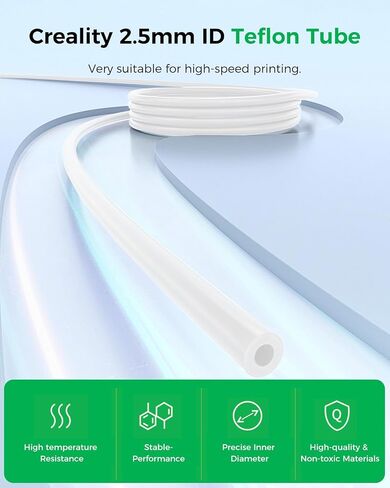 Creality Official K1 Series Teflon Tube 2M، 2.5mm ID 3D Printer PTFE Bowden Tubes Support 1.75mm خيوط مقاومة للحرارة لـ K1، K1 Max، K1C، Ender 3 V3 in Saudi Arabia