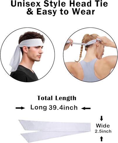 Head Tie Headband, Tie Up Sweatband for Tennis Sweat Hair Band Ninja Karate Pirates Basketball, Running, Workout in Kuwait