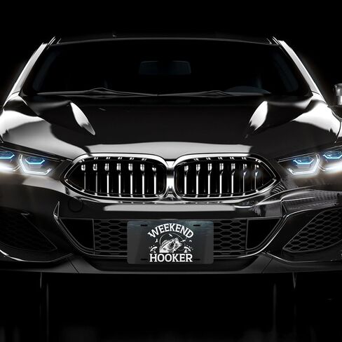 Funny License Plate for Men Funny Fishing Front Vanity Plate Decorative Bass Fisherman Weekend Hooker Fish Gift for Dad in Saudi Arabia