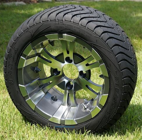 12 "عجلات ألمنيوم Gunmetal مصاصي الدماء و 215/40-12 منخفضة النقطة العربة Golf Tyres - مجموعة من 4 in Kuwait