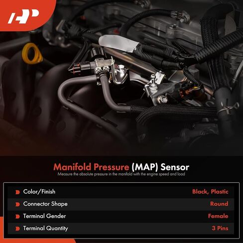 A-Premium Engine Manifold Absolute Pressure MAP Sensor [W/ 3Pins] Compatible with Mitsubishi Eclipse Galant 2011-2012 Lancer Outlander 2007-2017 - Replace for# 1865A139 in Saudi Arabia