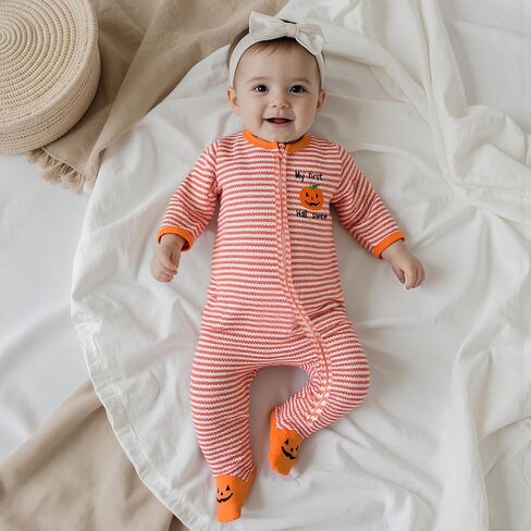 Baby Halloween Skeleton Footies Rompers Pumpkin Skull Skeleton Bodysuit Jumpsuit Newborn Boy Girl Halloween Playsuit in Saudi Arabia