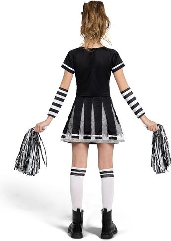 إبداعات spooktacular Halloween Cheerleader Girls ، أزياء الروح السيئة للأطفال ، جمجمة مخيفة الزي مع الملحقات in Saudi Arabia