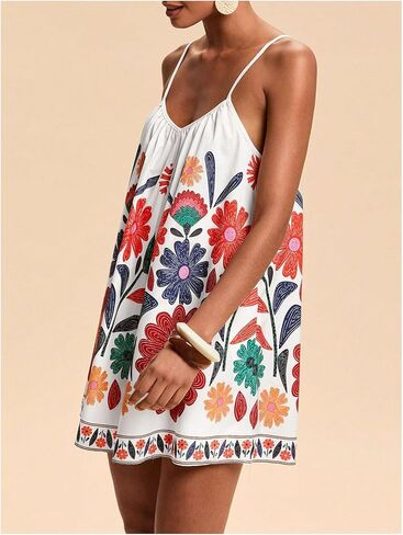 Soly Hux Women's Boho Summer Wide Leg Floral Rompers Sloredess Sloredess Blextuits Beach Factits Outfits in Saudi Arabia