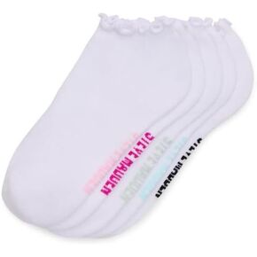 STEVE MADDEN WOMEN'S 5PK RUFFLE CUFF SOLID LOW CUT HALF CUSHION, WHITE, VALUE PACK OF 5, SOCK SIZE 9-11, FITS SHOE SIZE 5-10 in Kuwait