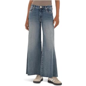 KUT from the Kloth Women's Ryan High Rise Fab Ab Super Wide Leg Raw Hem in Saudi Arabia