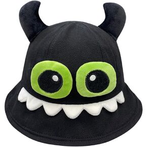 Novelty Bucket Hat Horns Crazy Funny Party Halloween Costume Women Teen Girl Boy in Kuwait