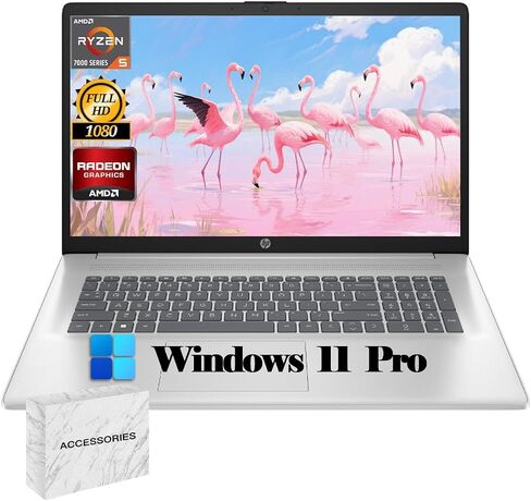 HP Newest 17t Laptop, 17.3" HD+ Touchscreen, Intel Core i5-1334U Processor, 32GB RAM, 1TB SSD, Webcam, Backlit KB, HDMI, Wi-Fi 6, Windows 11 Home, Silver in Kuwait