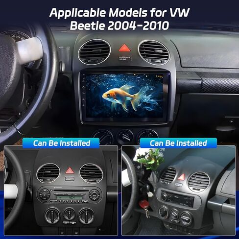 2+32G Wireless Carplay Android Car Radio for VW Beetle 2004-2010, 9 Inch Touchscreen with Android Auto/DSP/Multiple UI/GPS/WiFi + AHD Backup Camera in Saudi Arabia