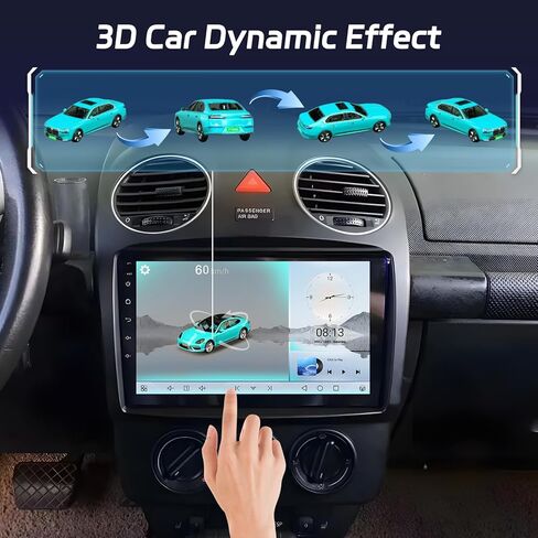 2+32G Wireless Carplay Android Car Radio for VW Beetle 2004-2010, 9 Inch Touchscreen with Android Auto/DSP/Multiple UI/GPS/WiFi + AHD Backup Camera in Saudi Arabia