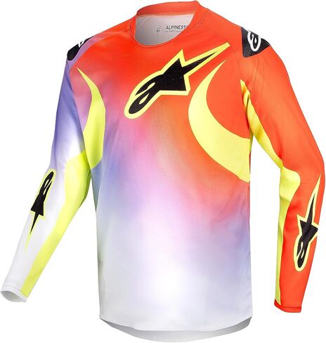 Alpinestars 3773724-2029-XL: Youth Racer Lucent Jersey White/Neon Red/Yellow Fluo Xl in Saudi Arabia