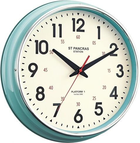 Wall Clock Metal 12.4" Countryside Style Wall Clocks Retro Vintage Classical Silent Non Ticking Easy to Read for Living Room/Kitchen/Bedroom/Office/Bar(12.4" Red) in Saudi Arabia