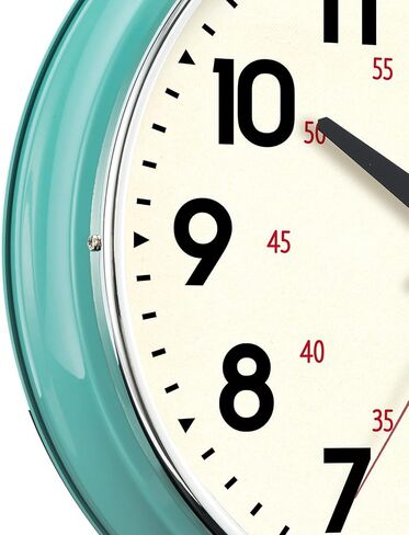 Wall Clock Metal 12.4" Countryside Style Wall Clocks Retro Vintage Classical Silent Non Ticking Easy to Read for Living Room/Kitchen/Bedroom/Office/Bar(12.4" Red) in Saudi Arabia